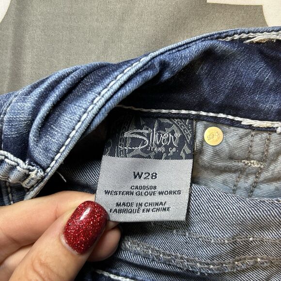 Silver Jeans suki flap capri size 28 jeans indigo denim - Picture 7 of 9